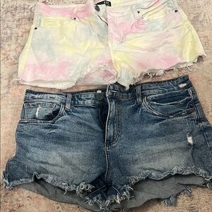 Kut from the Kloth Blue and Pink Jean Shorts